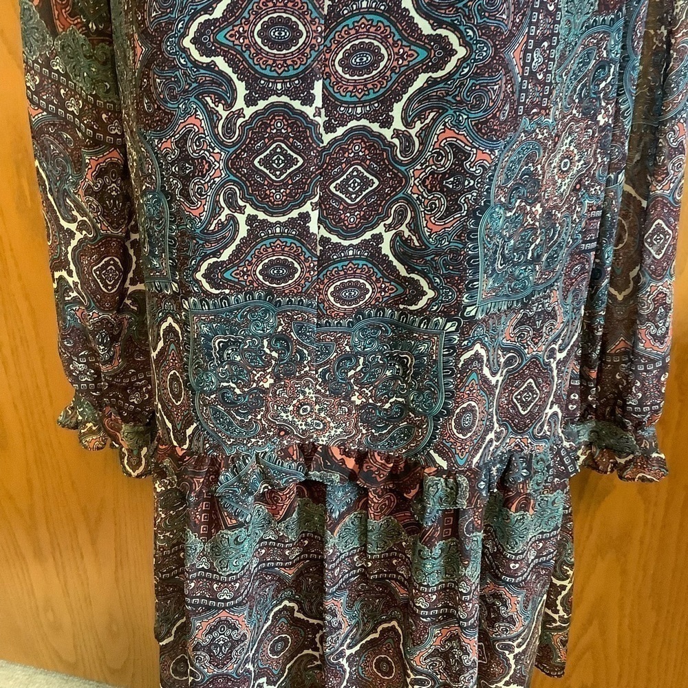 Amanda Uprichard Paisley Dress Sz-M - Picture 5 of 6